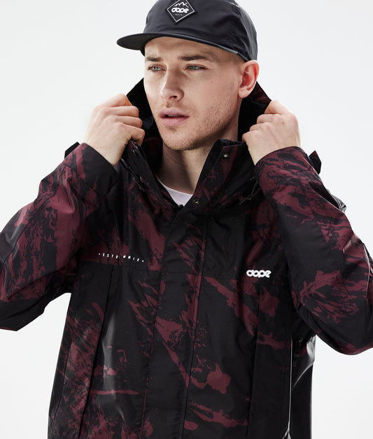 Outdoor Jacket Men Paint Burgundy