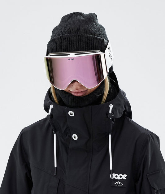 Ski Goggles White W/White Champagne Mirror