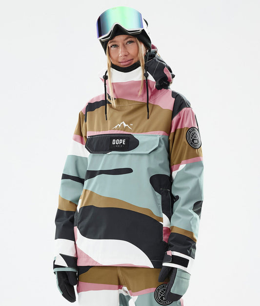 Snowboard Jacket Women Shards Gold Muted Pink