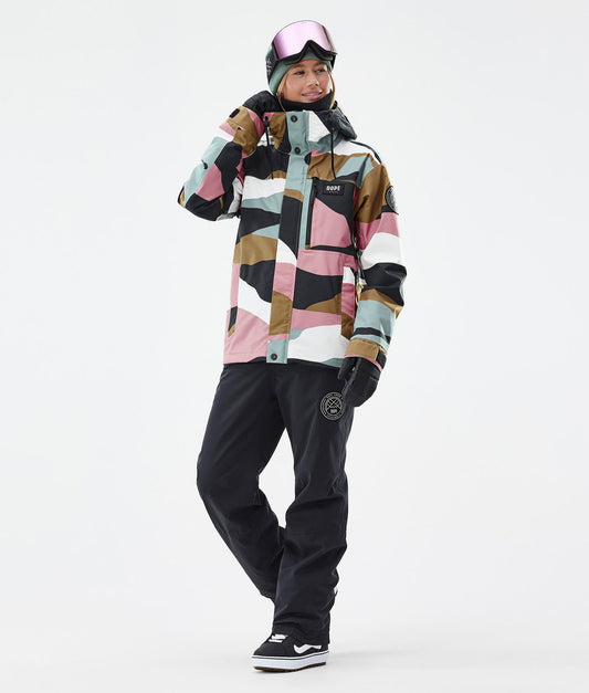 Snowboard Jacket Women Shards Gold Muted Pink