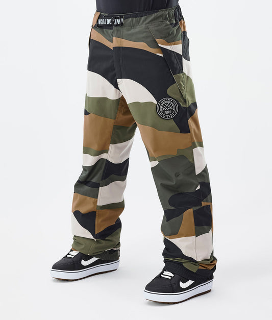 Snowboard Pants Men Shards Gold Green