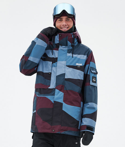 Snowboard Jacket Men Shards Burgundy Blue