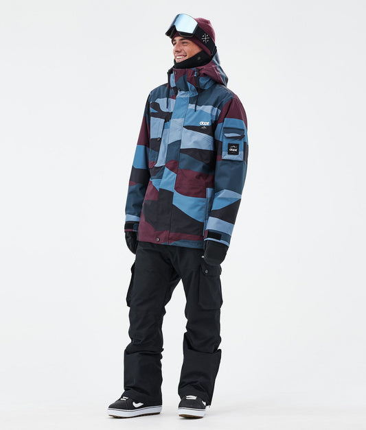 Snowboard Jacket Men Shards Burgundy Blue