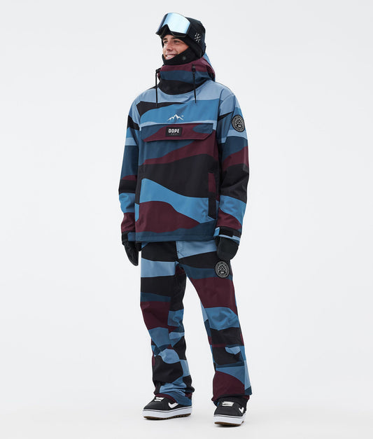 Snowboard Pants Men Shards Burgundy Blue