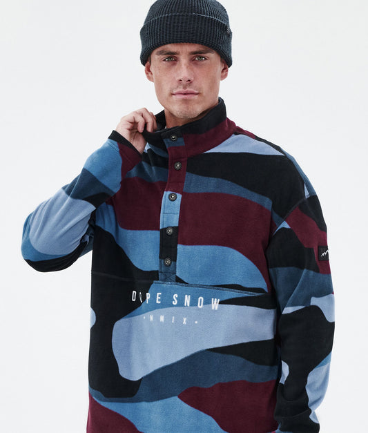 Fleece Sweater Men Shards Burgundy Blue