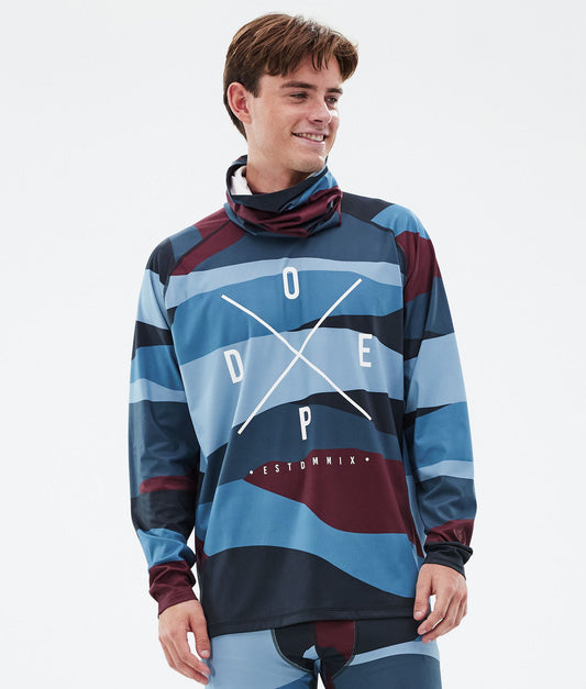Base Layer Top Men 2X-Up Shards Burgundy Blue