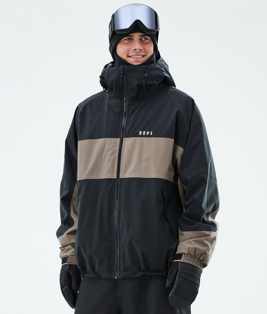 Snowboard Jacket Men Stripe Black/Walnut