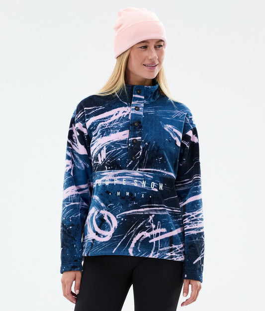 Fleece Sweater Women Carvings Pink