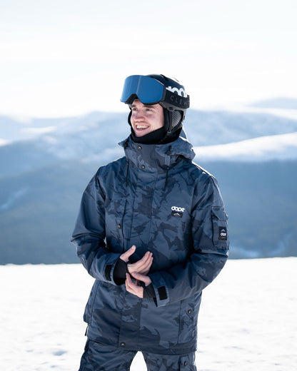 Snowboard Jacket Men Metal Blue Camo