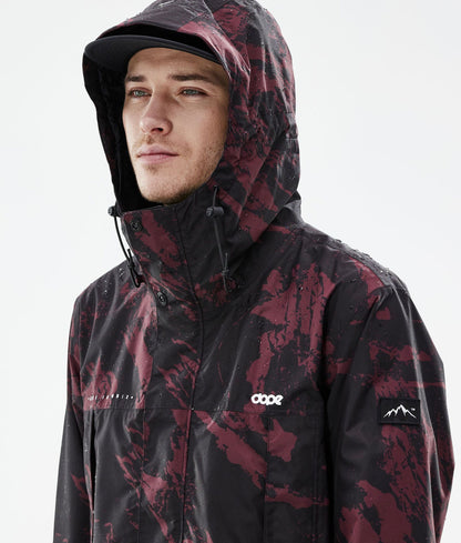 Outdoor Jacket Men Paint Burgundy
