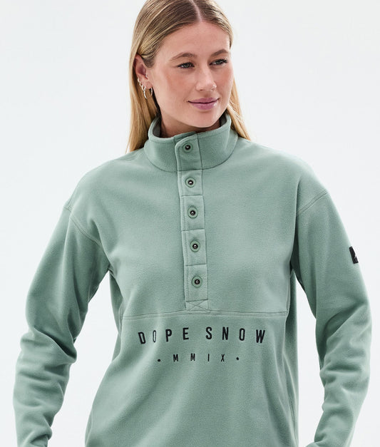 Fleece Sweater Women Faded Green