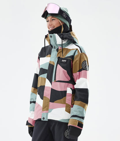 Snowboard Jacket Women Shards Gold Muted Pink
