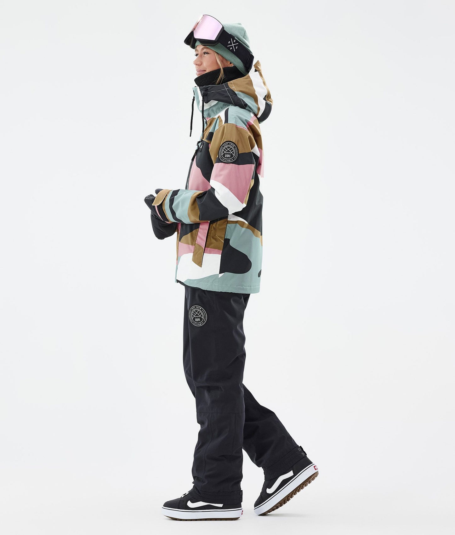 Snowboard Jacket Women Shards Gold Muted Pink
