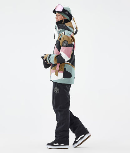 Snowboard Jacket Women Shards Gold Muted Pink
