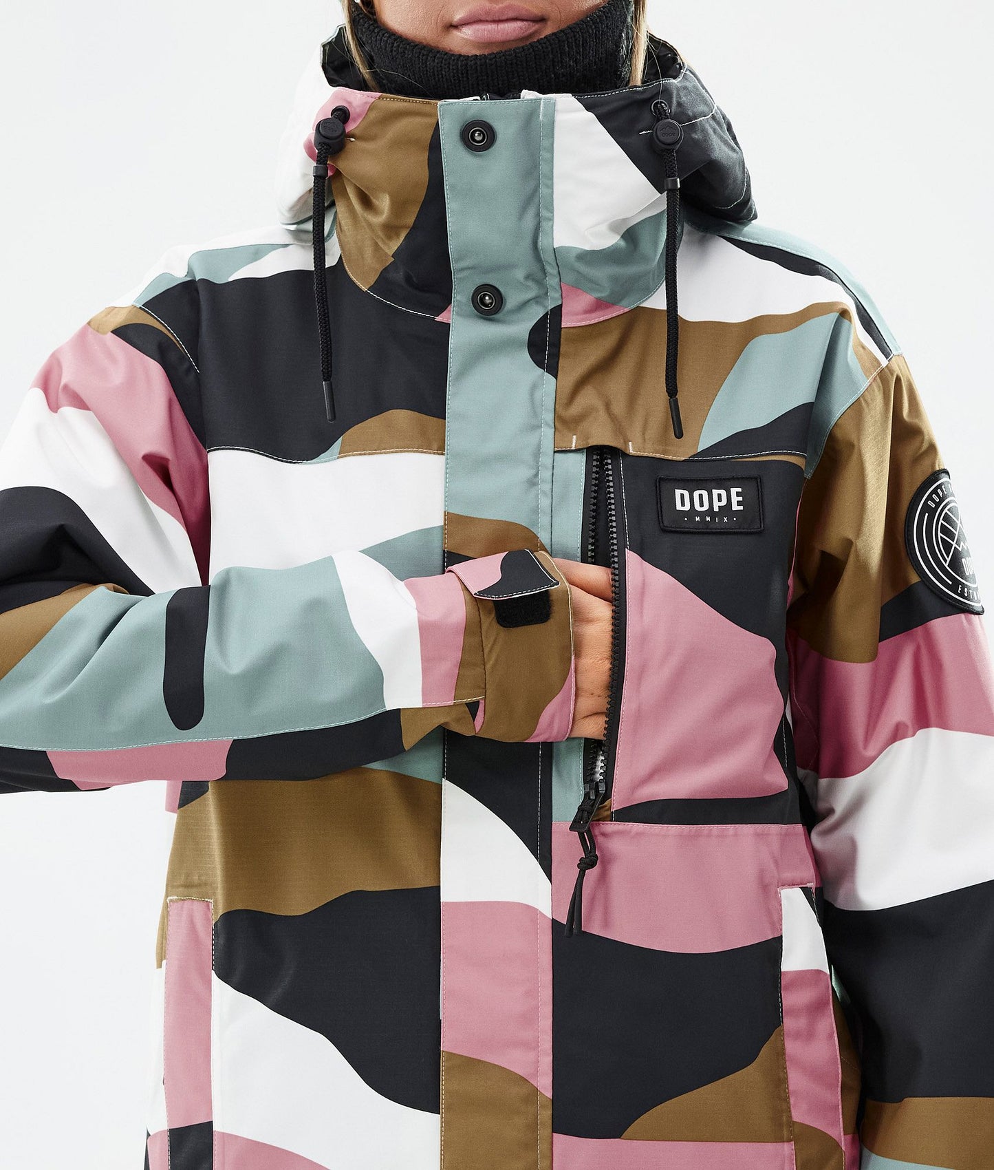 Snowboard Jacket Women Shards Gold Muted Pink