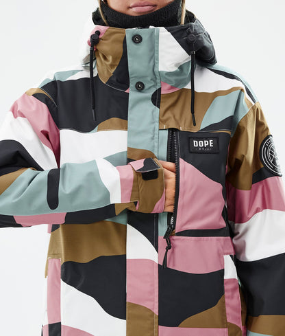 Snowboard Jacket Women Shards Gold Muted Pink