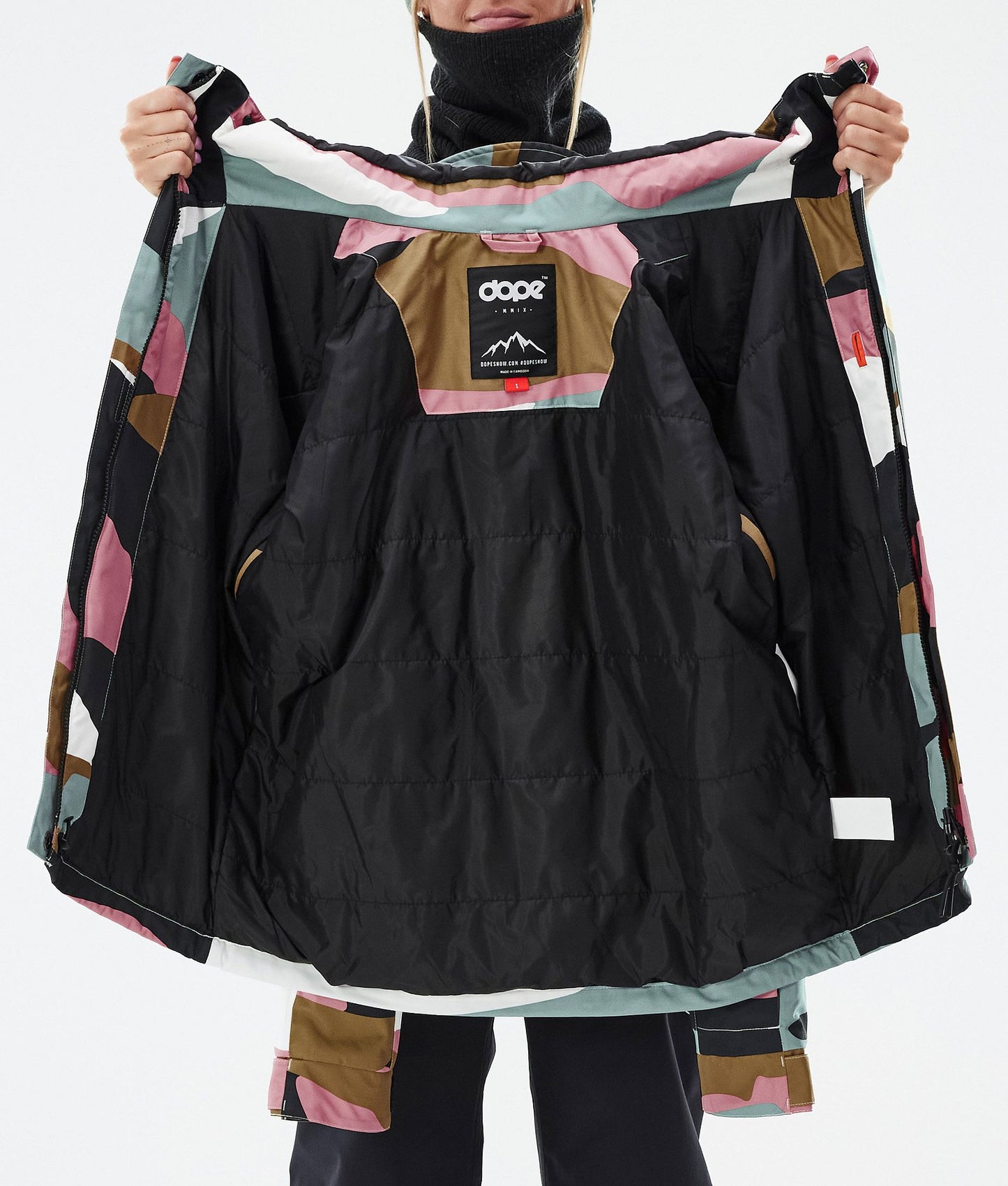Snowboard Jacket Women Shards Gold Muted Pink