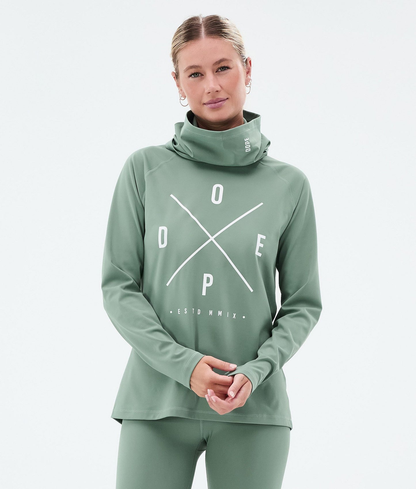 Base Layer Top Women 2X-Up Faded Green