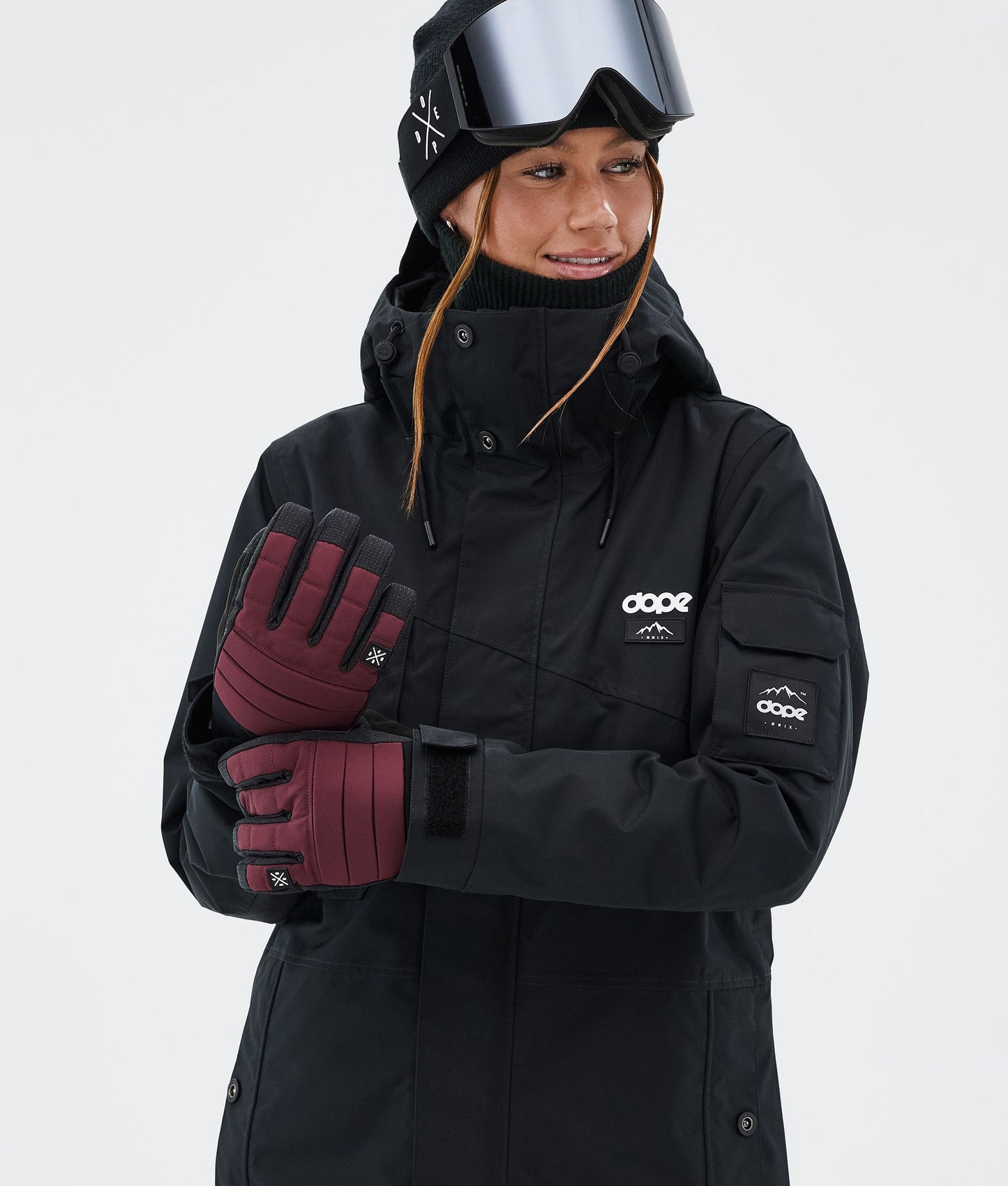 Ski Gloves Burgundy