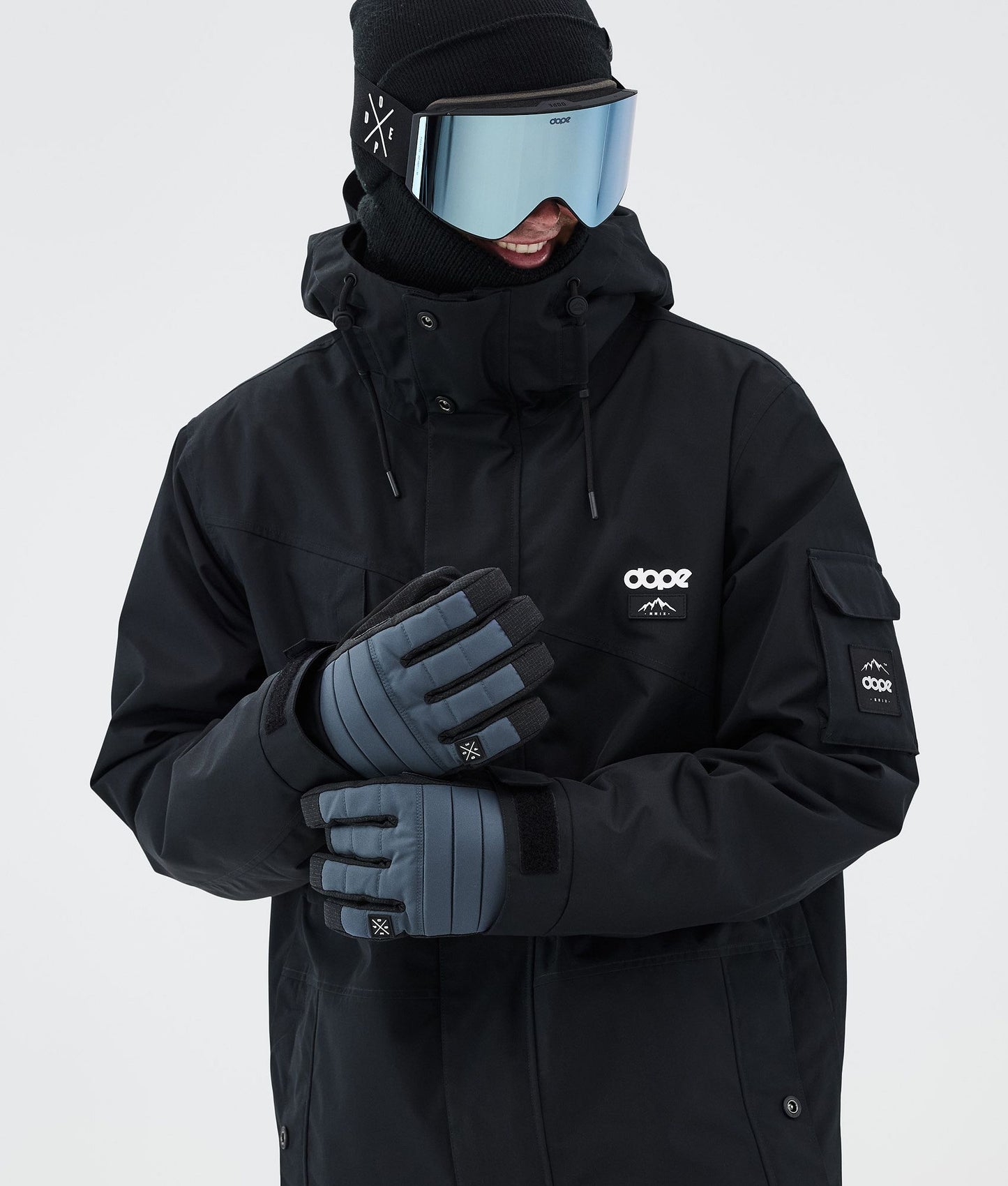 Ski Gloves Metal Blue