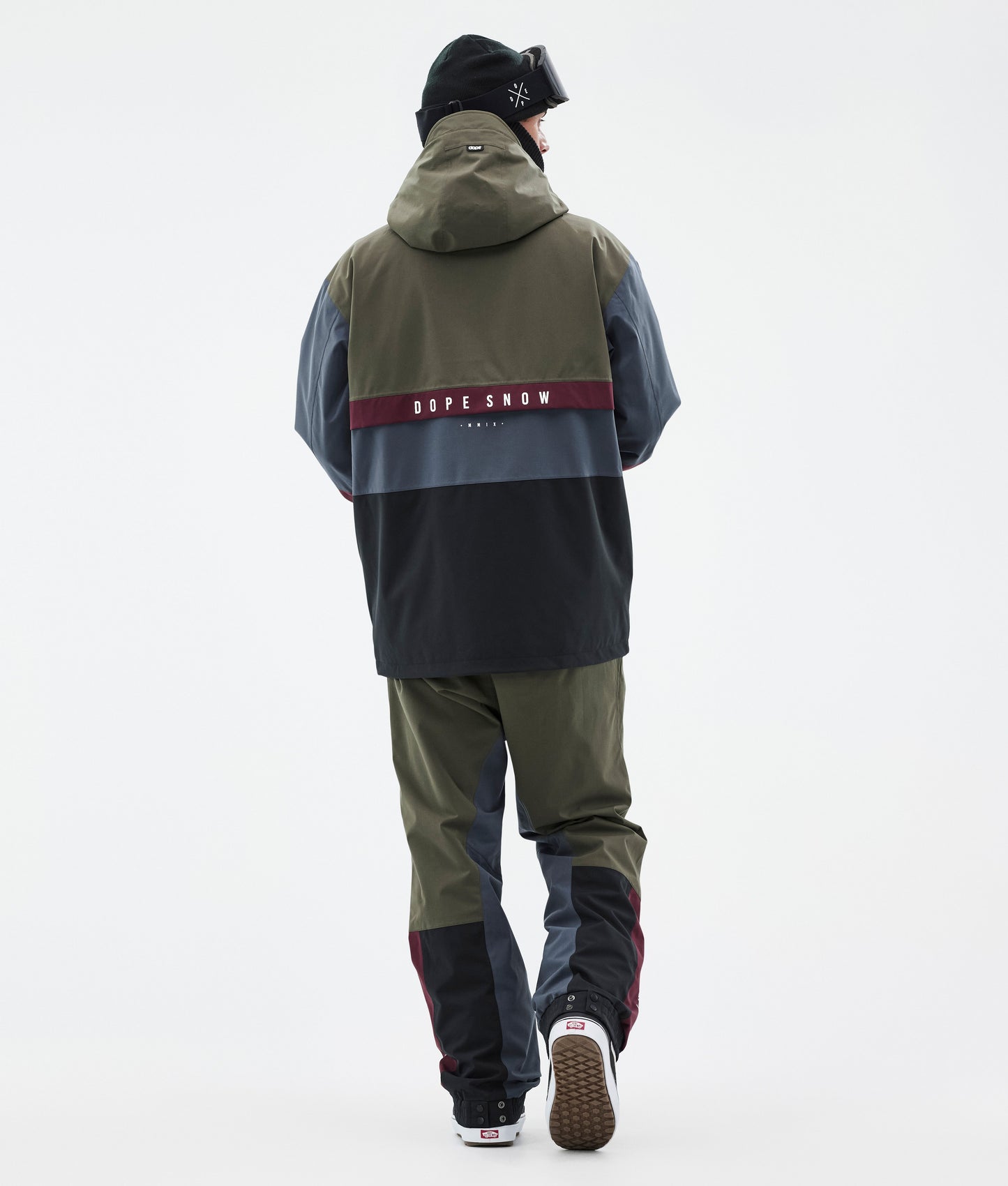 Snowboard Jacket Men Olive Green/Burgundy/Metal Blue/Black