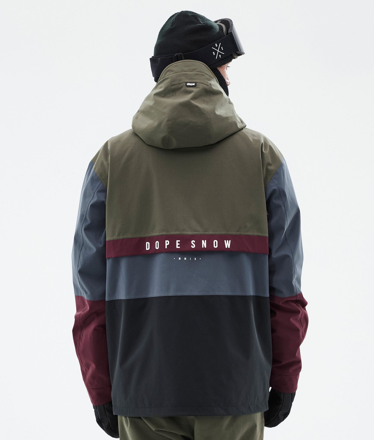 Snowboard Jacket Men Olive Green/Burgundy/Metal Blue/Black
