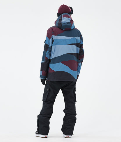 Snowboard Jacket Men Shards Burgundy Blue