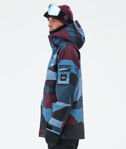 Snowboard Jacket Men Shards Burgundy Blue