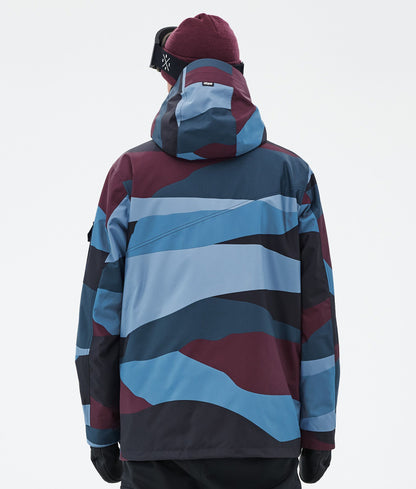 Snowboard Jacket Men Shards Burgundy Blue