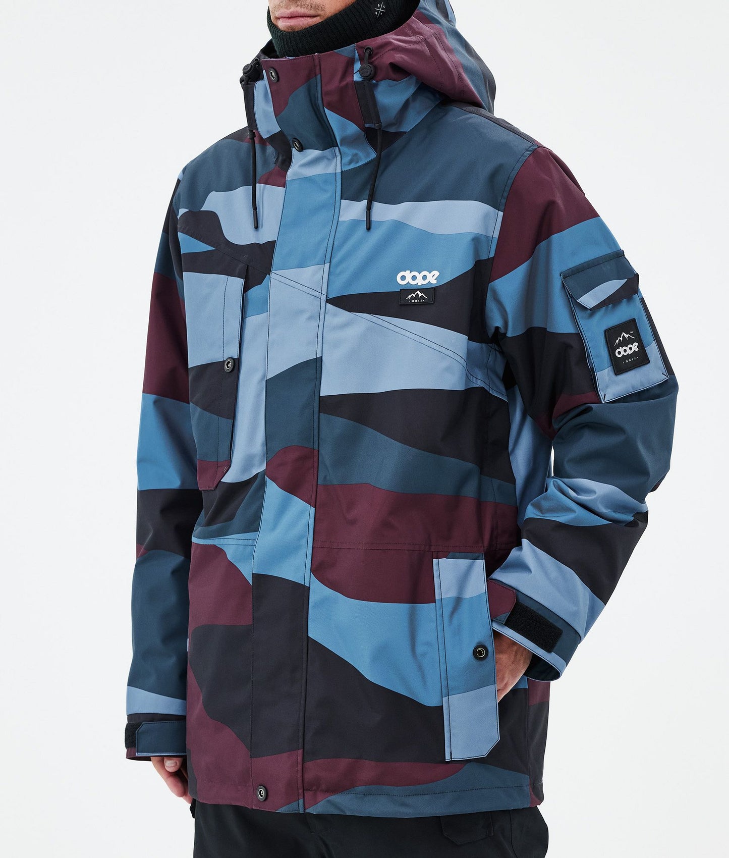 Snowboard Jacket Men Shards Burgundy Blue