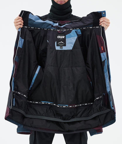 Snowboard Jacket Men Shards Burgundy Blue