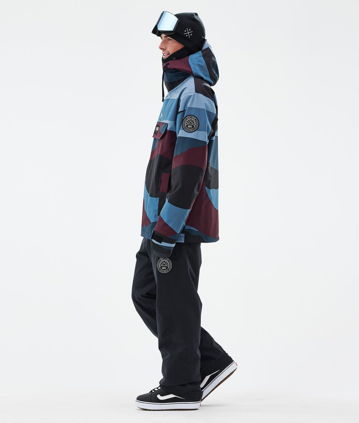 Snowboard Jacket Men Shards Burgundy Blue