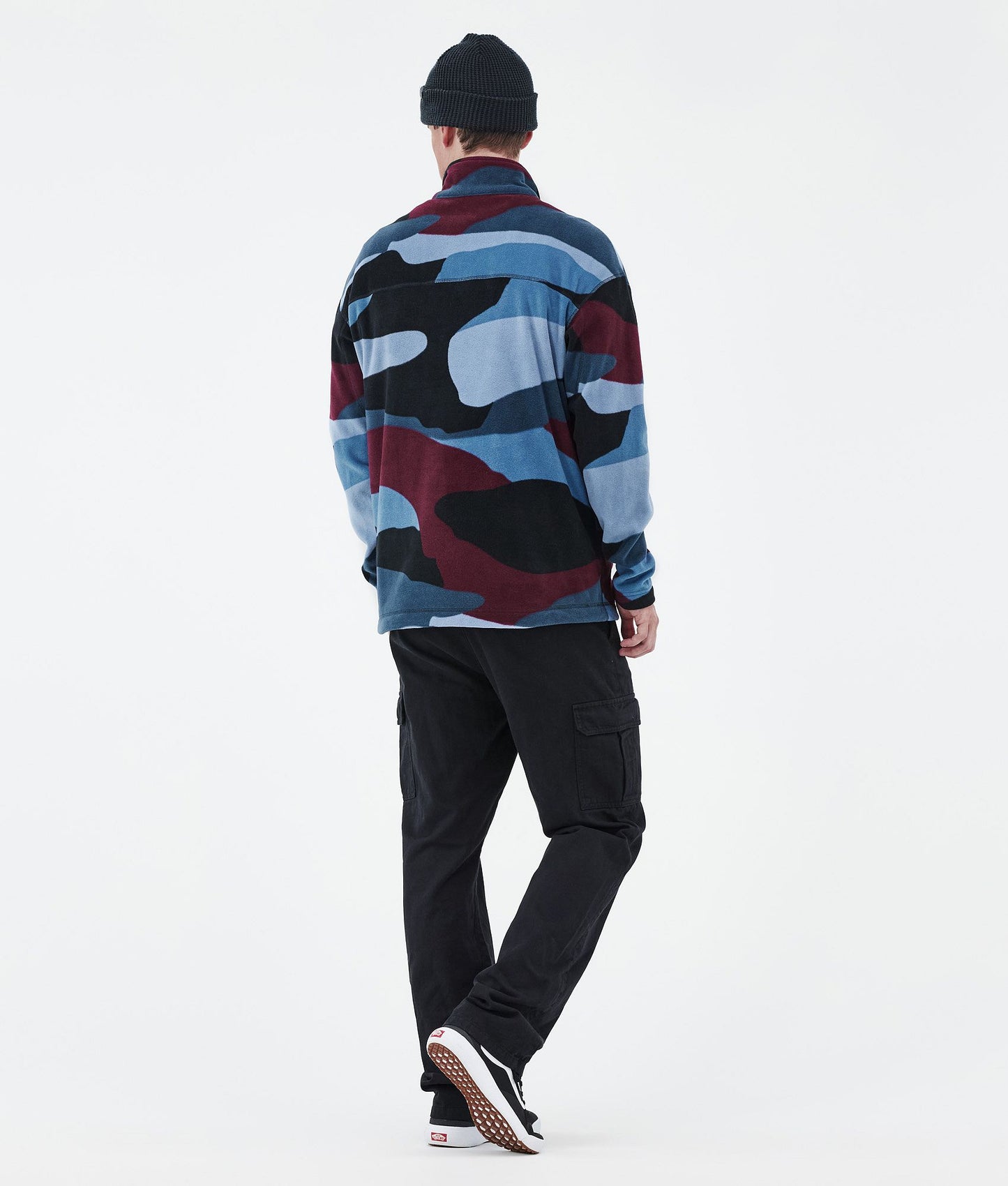 Fleece Sweater Men Shards Burgundy Blue