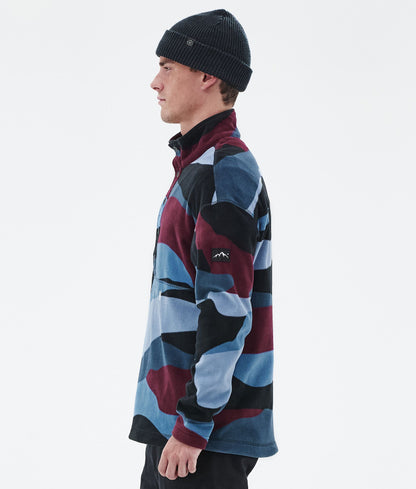 Fleece Sweater Men Shards Burgundy Blue