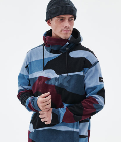 Fleece Hoodie Men Shards Burgundy Blue