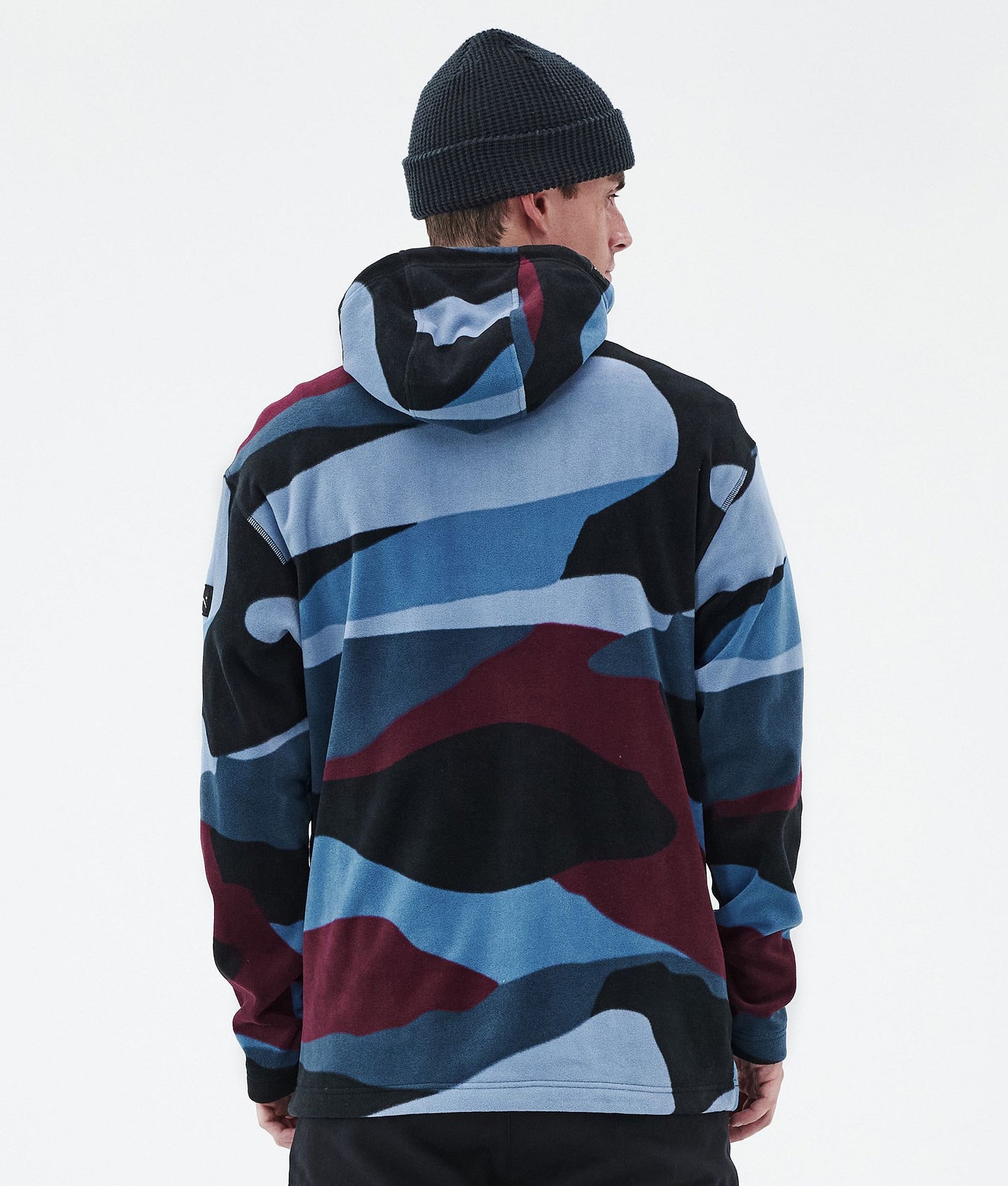 Fleece Hoodie Men Shards Burgundy Blue