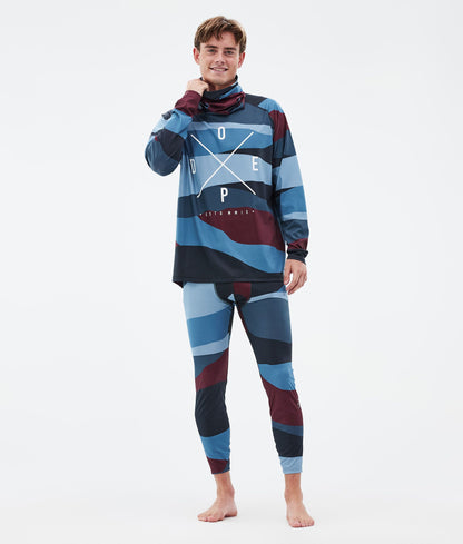 Base Layer Pant Men 2X-Up Shards Burgundy Blue