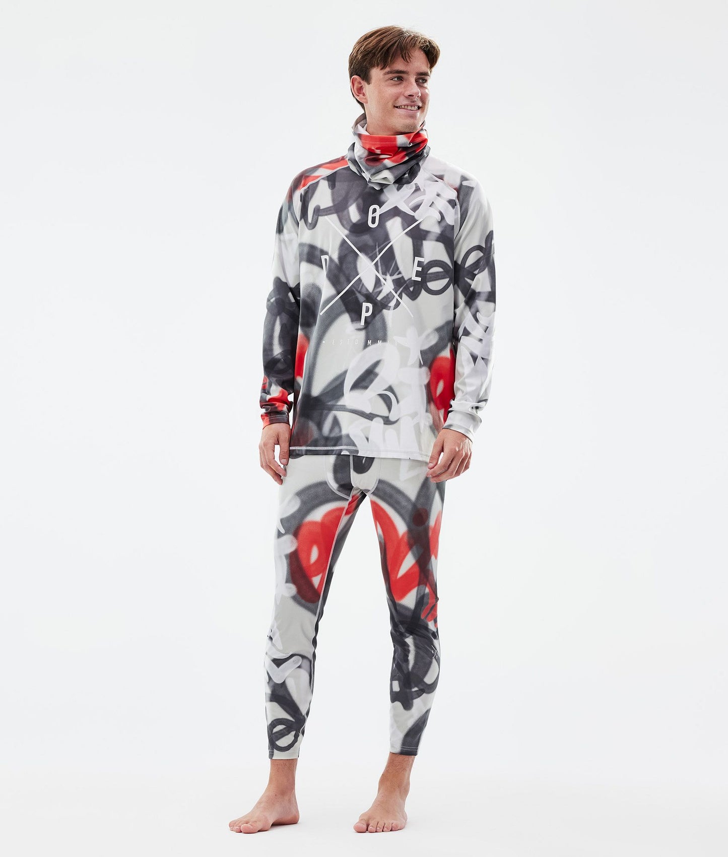 Base Layer Pant Men 2X-Up Spray Black Red