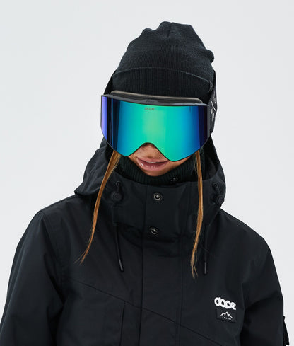 Ski Goggles Black/Green Mirror