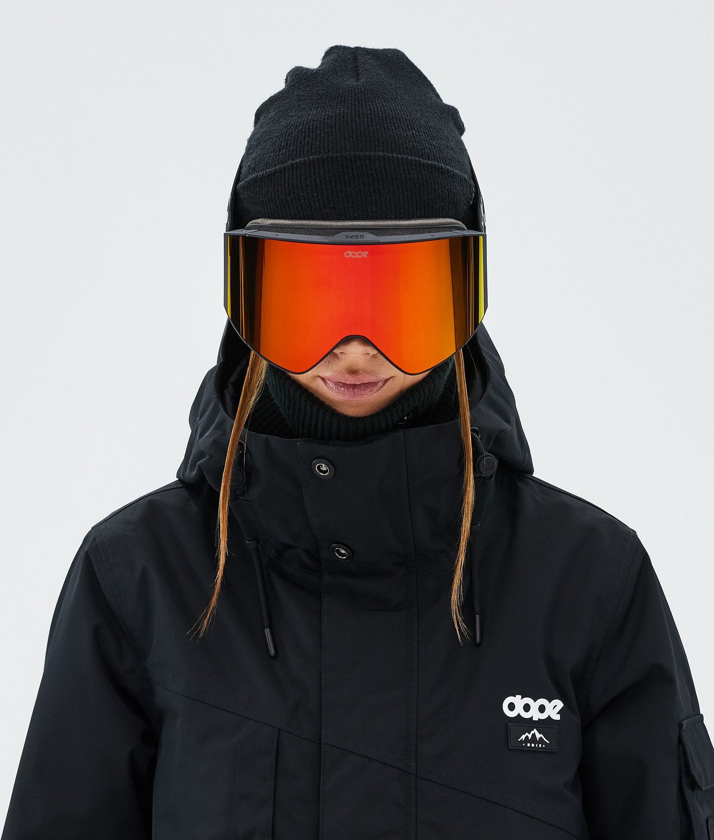 Ski Goggles Black/Red Mirror