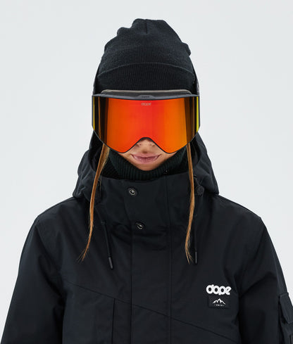 Ski Goggles Black/Red Mirror