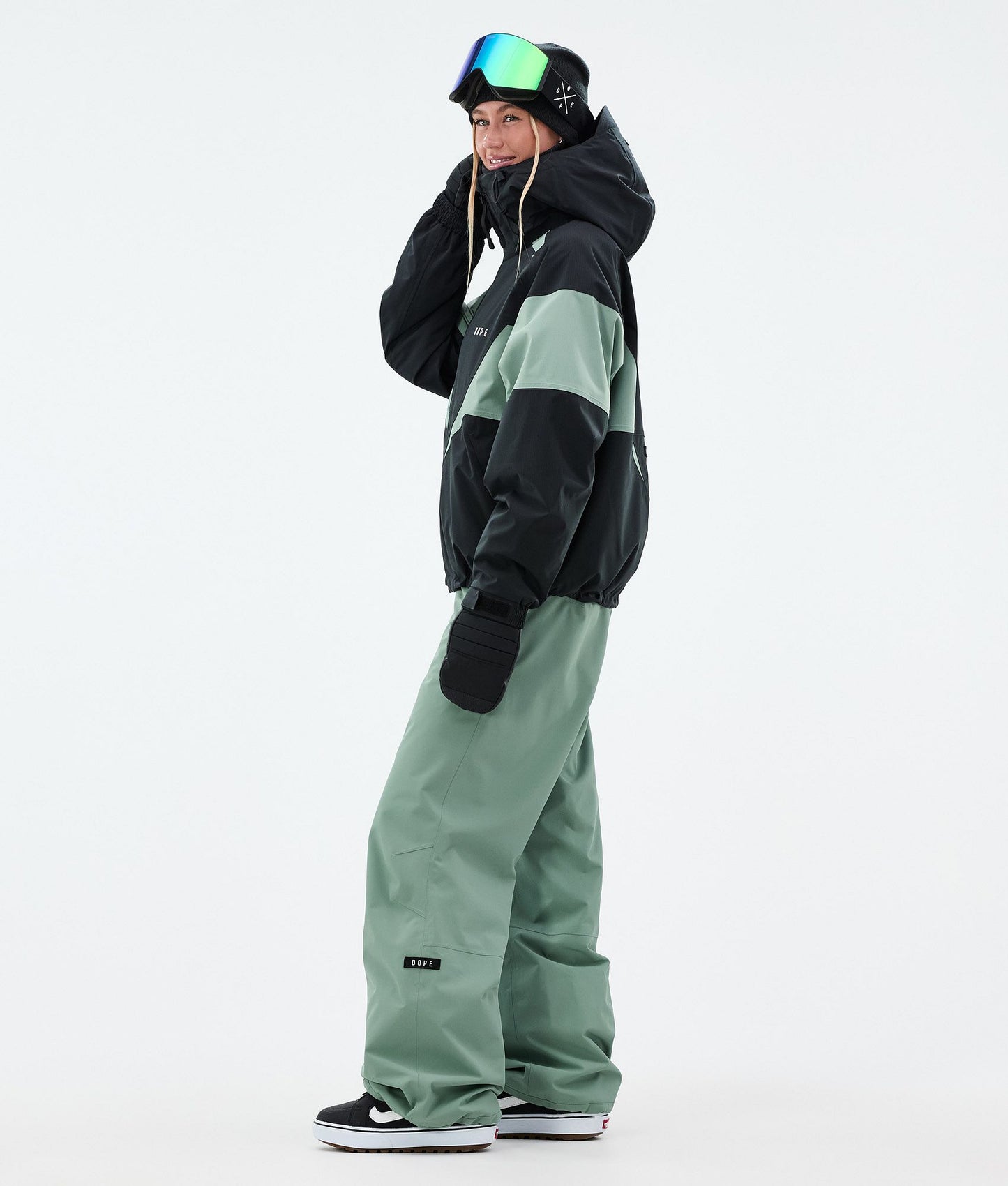 Snowboard Jacket Women Spike Black/Faded Green