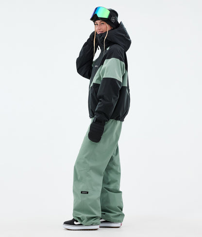 Snowboard Jacket Women Spike Black/Faded Green