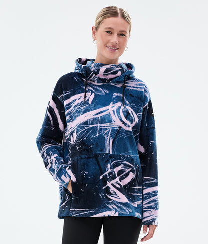 Fleece Hoodie Women Carvings Pink