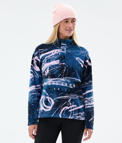 Fleece Sweater Women Carvings Pink