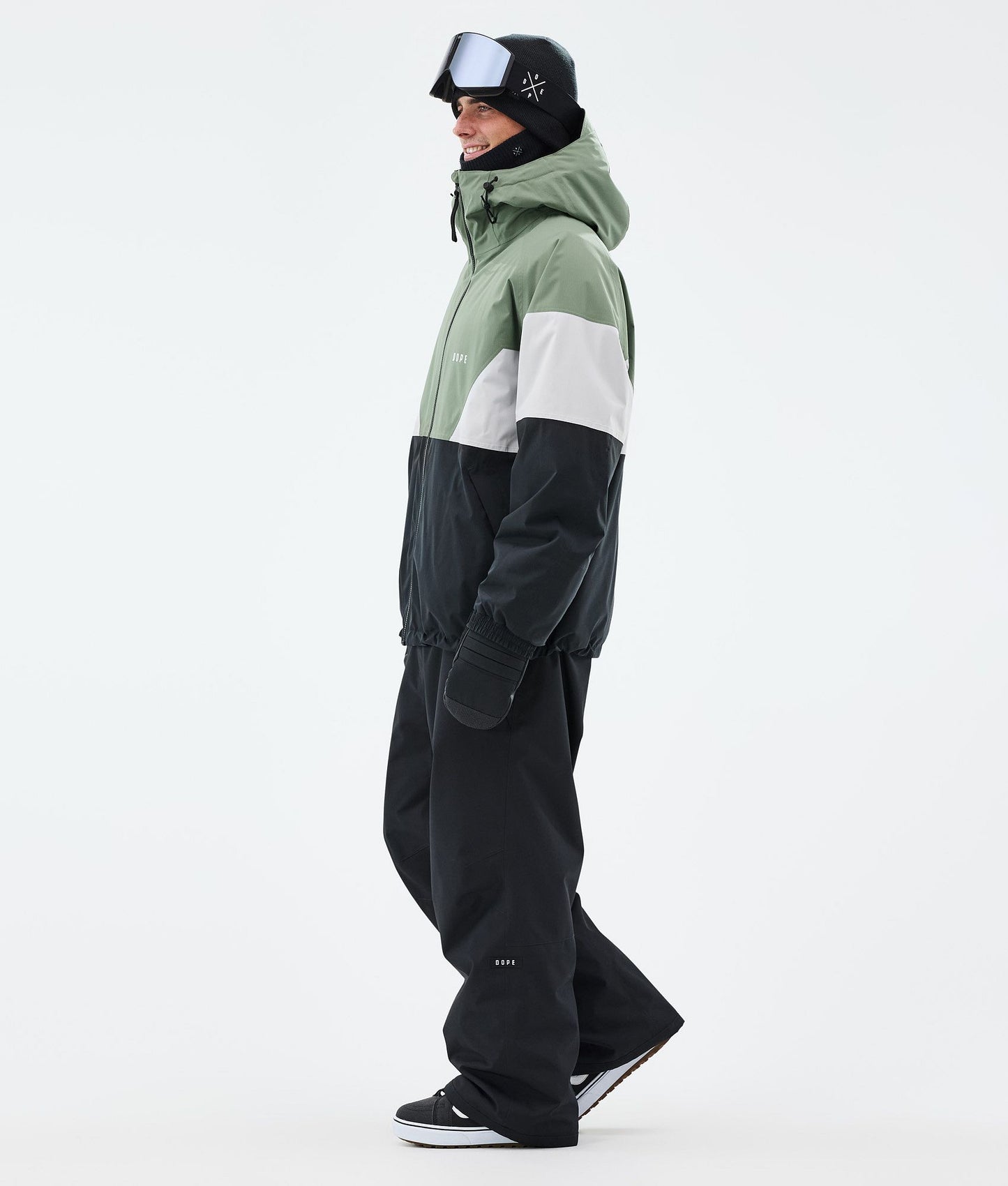 Snowboard Jacket Men Sport Moss Green/Light Grey/Black
