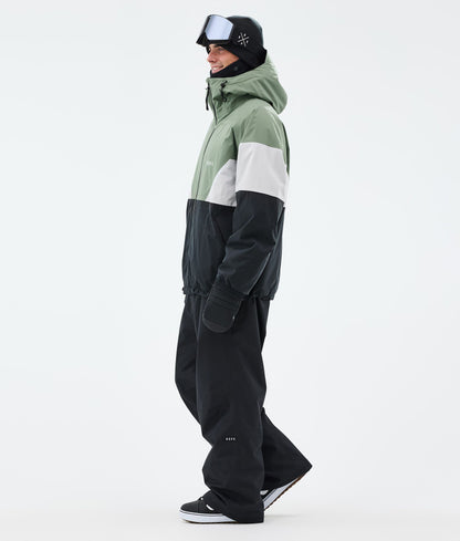 Snowboard Jacket Men Sport Moss Green/Light Grey/Black