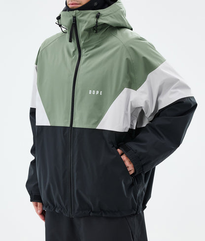Snowboard Jacket Men Sport Moss Green/Light Grey/Black